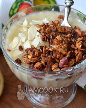 Бананово-грушевый десерт с кокосовым молоком