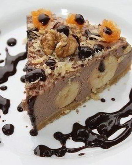 Рецепт бананового десерта на основе из печенья