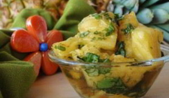 десерт из свежего ананаса