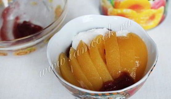 десерт персик мельба