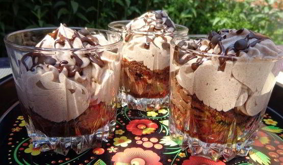 десерт шоколадно-сливочный с маскарпоне и ликером