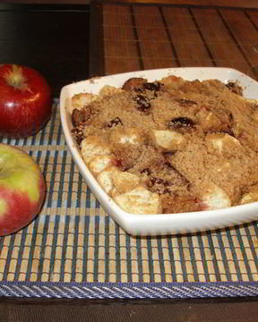 Фруктовый пудинг в карамельной крошке