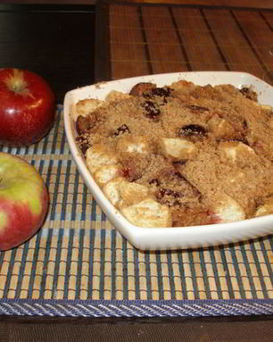 Фруктовый пудинг в карамельной крошке