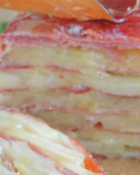 Картофельный мильфей с хамоном