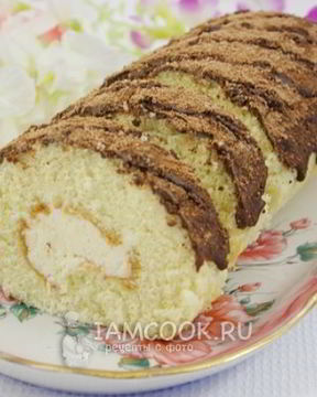 Бисквитный рулет с кремом