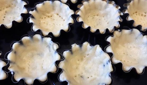 корзинки из песочного теста с кремом заварным