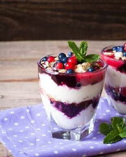 Рецепт крема из черники с ванильным соусом