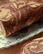 Мраморный рулет с бананово-шоколадным кремом