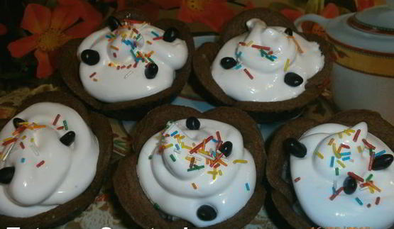 шоколадно-кофейные корзинки с кремом