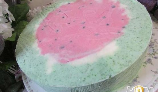 торт-мороженое арбуз