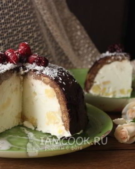 Рецепт торта-мороженого с ананасом