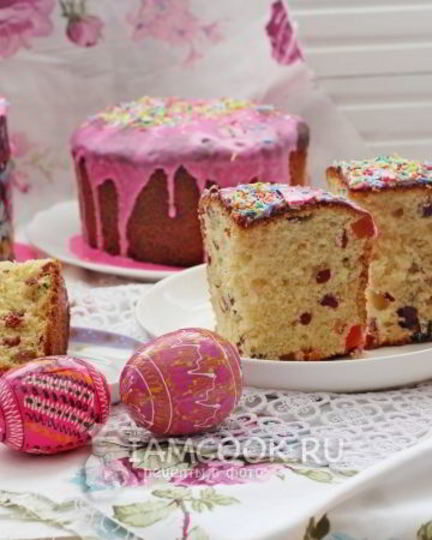 Рецепт кулича с вяленой вишней и миндалем