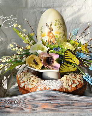 Миндальный пасхальный кулич