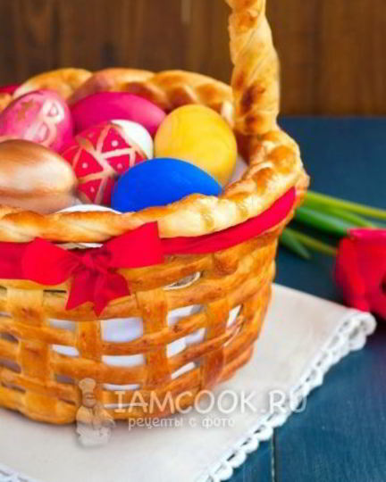 Рецепт пасхальной корзинки из теста