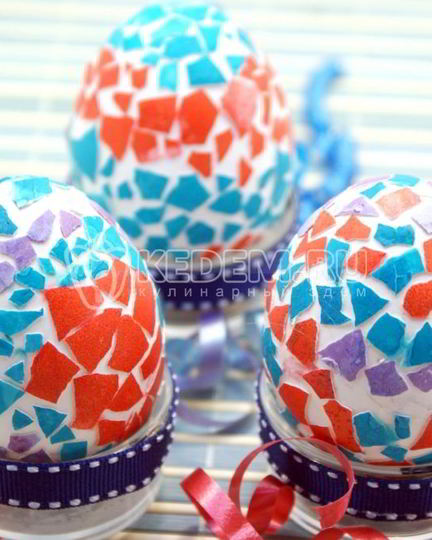 Рецепт пасхальных яиц мозаика