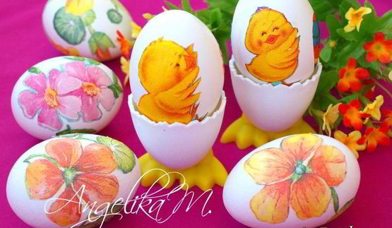 пасхальные яйца в стиле декупаж