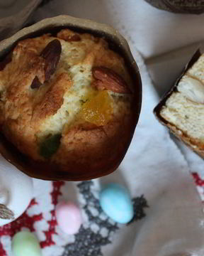 Творожный бездрожжевой кулич