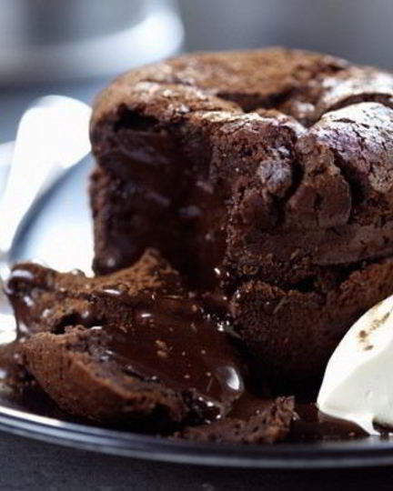 Рецепт пудинга из горького шоколада в духовке