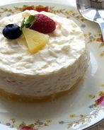 Рисовый пудинг с ананасом и сливками