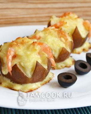 Запеченная груша с креветками