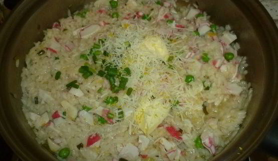 аранчини с горошком и крабовым мясом