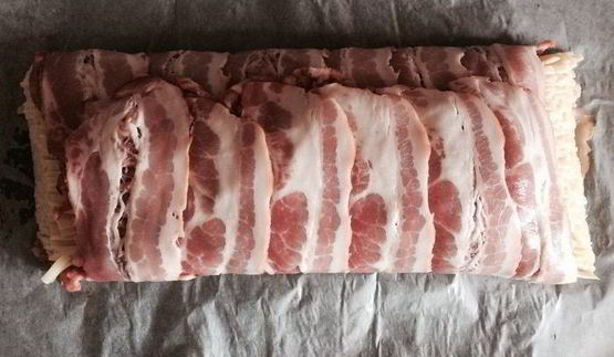 беконно-макаронный рулет