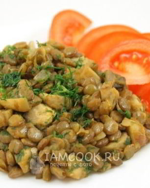 Чечевица с грибами