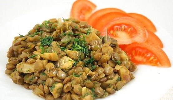 чечевица с грибами