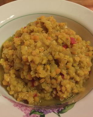 Чечевица с карри и имбирем