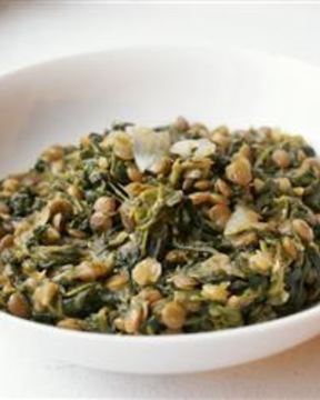 Чечевица со шпинатом