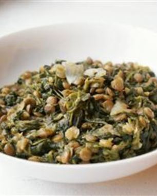 Чечевица со шпинатом