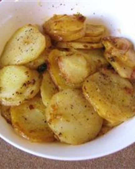 Рецепт картофеля на сале, поджаренный ломтиками