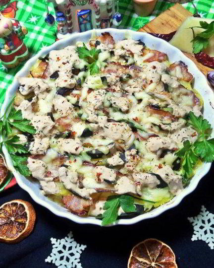 Рецепт картофеля с беконом, авокадо и сыром