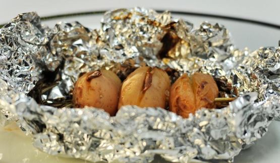 картофель с чесноком