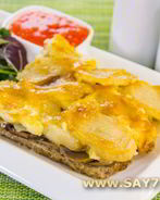 Картофель с грибами и фаршем