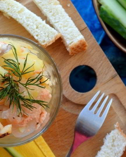 Рецепт картофеля с курицей и адыгейским сыром