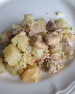 Картофель с печенью в мультиварке