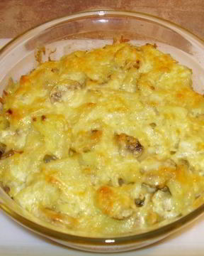 Картофель с шампиньонами и сыром в духовке