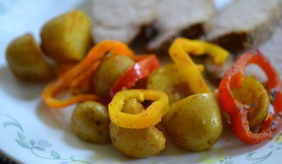 картофель со сладким перцем