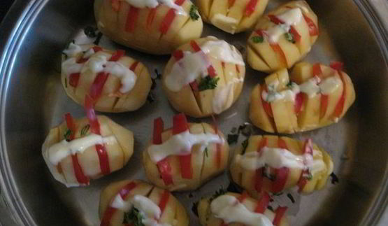 картофель веером