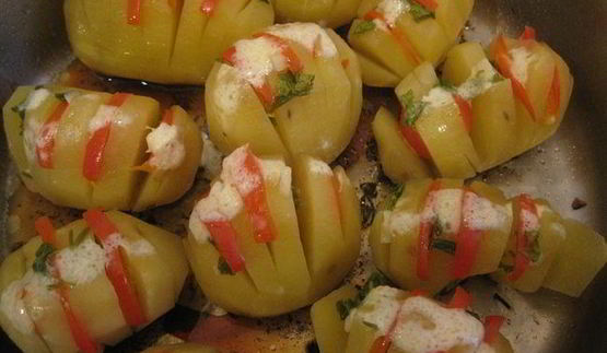 картофель веером