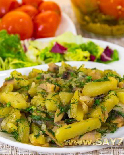 Рецепт картофеля, жаренного с грибами