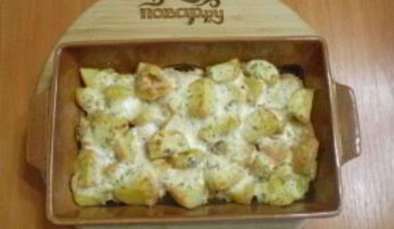 картошка под чесночным соусом в духовке