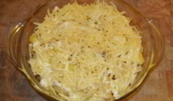 картошка с грибами и сыром в духовке