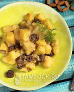 Картошка с куриными сердечками