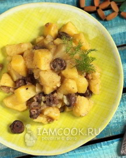 Рецепт картошки с куриными сердечками