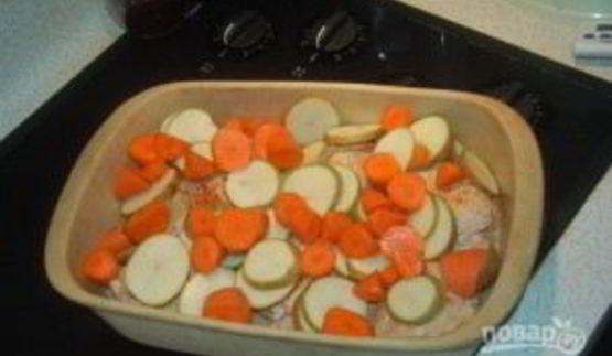 картошка с курицей и грибами в духовке