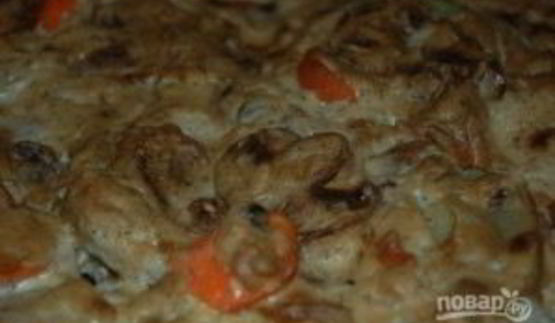 картошка с курицей и грибами в духовке