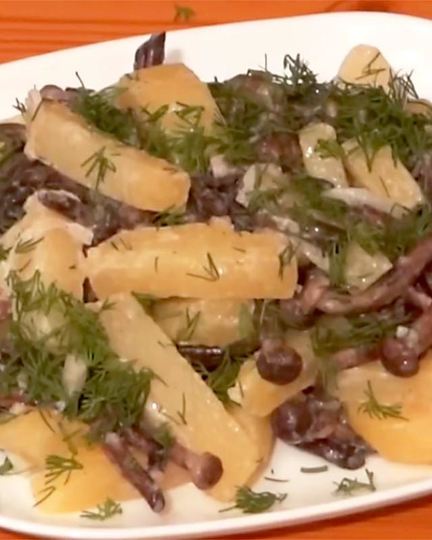 Рецепт картошки с опятами жареная