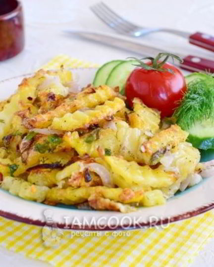 Рецепт картошки с сыром и майонезом в духовке